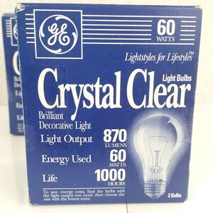 GE Crystal Clear Brillant Decorative Light Bulbs A19 - 60watts (2x 2pks) = 4 ct